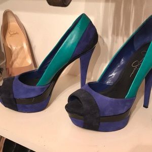 Black and blue heels